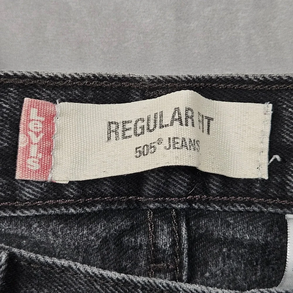 Vintage Levi's 505 Regular Fit Jeans‎ Mens 38x34 (Actual 36x33) Black Denim Y2K